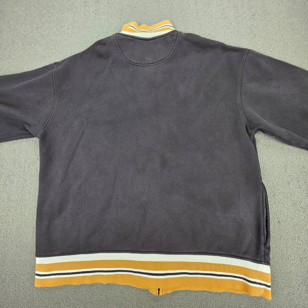 Timberland Mens XL Full Zip Track Jacket Black Yellow Graphic Stripe - Picture 5 of 7